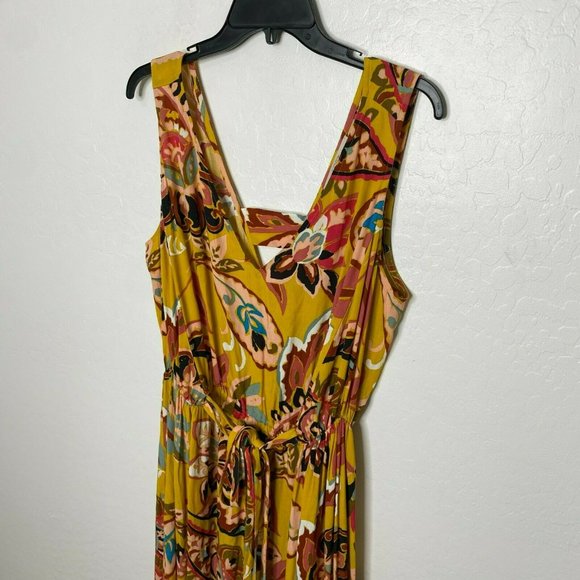 Ann Taylor Loft Saffron Yellow Paisley Maxi Dress - Picture 3 of 6